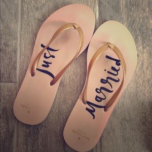 Kate Spade Just Married Flip Flops